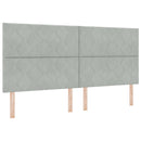 vidaXL Boxrugós ágy fejtámlával Világosszürke 200 x 200 cm Bársony