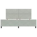vidaXL Boxrugós ágy fejtámlával Világosszürke 200 x 200 cm Bársony