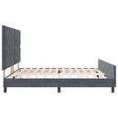 vidaXL Boxrugós ágy fejtámlával Sötétszürke 200 x 200 cm Bársony