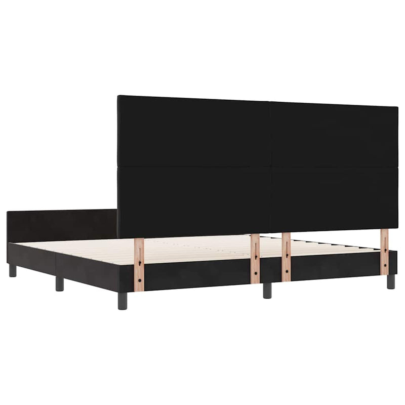 vidaXL Ágykeret fejtámlával Fekete 200 x 200 cm Bársony