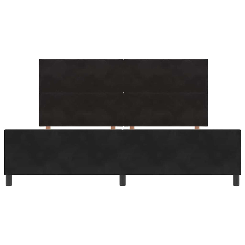 vidaXL Ágykeret fejtámlával Fekete 200 x 200 cm Bársony