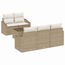 vidaXL Kanapé Szett 6 db Beige és krém polirattan