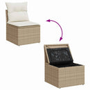 vidaXL Kanapé Szett 6 db Beige és krém polirattan