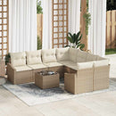 vidaXL Kanapé Szett 9 db Beige és krém polirattan