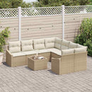 vidaXL Kanapé Szett 9 db Beige és krém polirattan