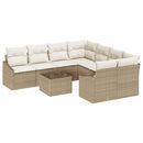 vidaXL Kanapé Szett 9 db Beige és krém polirattan
