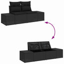 vidaXL Kerti Kanapé Szett 7 db Fekete 100 x 55 x 73 cm