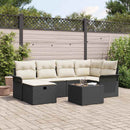 vidaXL Kerti Kanapé Szett 7 db Fekete és Krém 55 x 55 x 37 cm