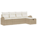 vidaXL Kanapé Szett 5 db Beige és krém polirattan
