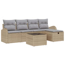 vidaXL Kanapé Szett 6 db Beige és Világosszürke polirattan