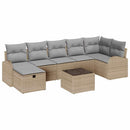 vidaXL Kanapé Szett 8 db Beige és Világosszürke polirattan