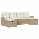 vidaXL Kanapé Szett 6 db Beige és krém polirattan