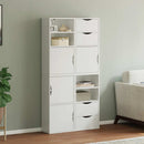 vidaXL 4 db fehér tömörfa fenyőfa oldalsó szekrény ODDA 40x24x79 cm