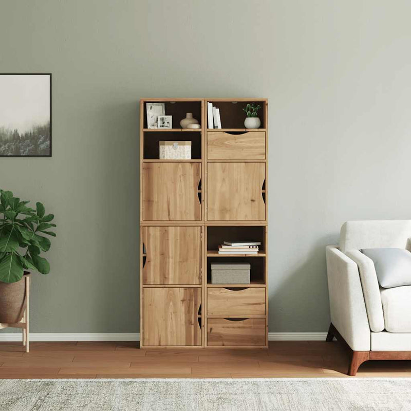 vidaXL 4 db tömörfa fenyőfa oldalsó szekrény ODDA 40x24x79 cm