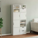 vidaXL 4 db fehér tömörfa fenyőfa oldalsó szekrény ODDA 40x24x79 cm