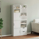 vidaXL 4 db fehér tömörfa fenyőfa oldalsó szekrény ODDA 40x24x79 cm