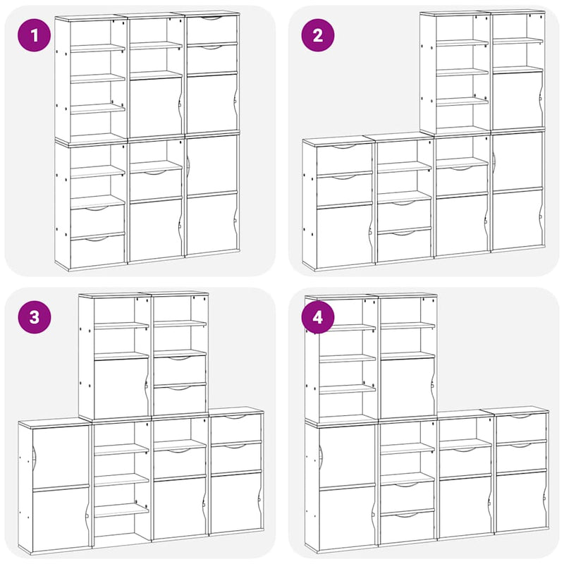 vidaXL 6 db tömörfa fenyőfa oldalsó szekrény ODDA 40x24x79 cm