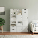 vidaXL 6 db fehér tömörfa fenyőfa oldalsó szekrény ODDA 40x24x79 cm