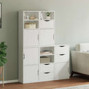 vidaXL 5 db fehér tömörfa fenyőfa oldalsó szekrény ODDA 40x24x79 cm