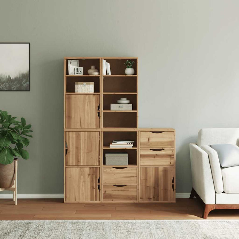 vidaXL 5 db tömörfa fenyőfa oldalsó szekrény ODDA 40x24x79 cm