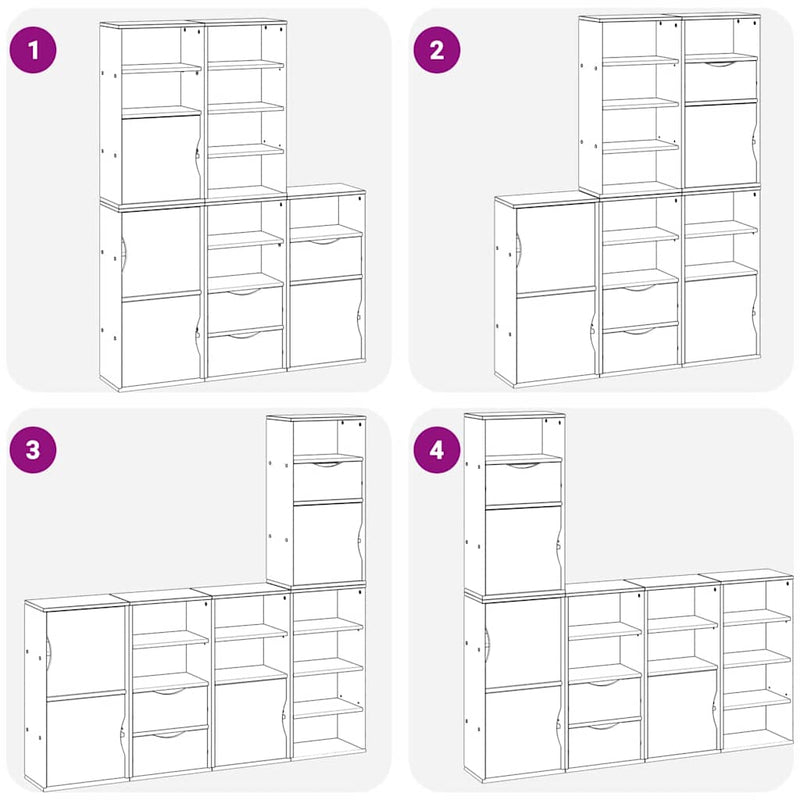 vidaXL 5 db tömörfa fenyőfa oldalsó szekrény ODDA 40x24x79 cm