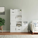 vidaXL 5 db fehér tömörfa fenyőfa oldalsó szekrény ODDA 40x24x79 cm