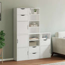 vidaXL 5 db fehér tömörfa fenyőfa oldalsó szekrény ODDA 40x24x79 cm