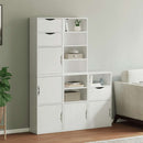 vidaXL 5 db fehér tömörfa fenyőfa oldalsó szekrény ODDA 40x24x79 cm