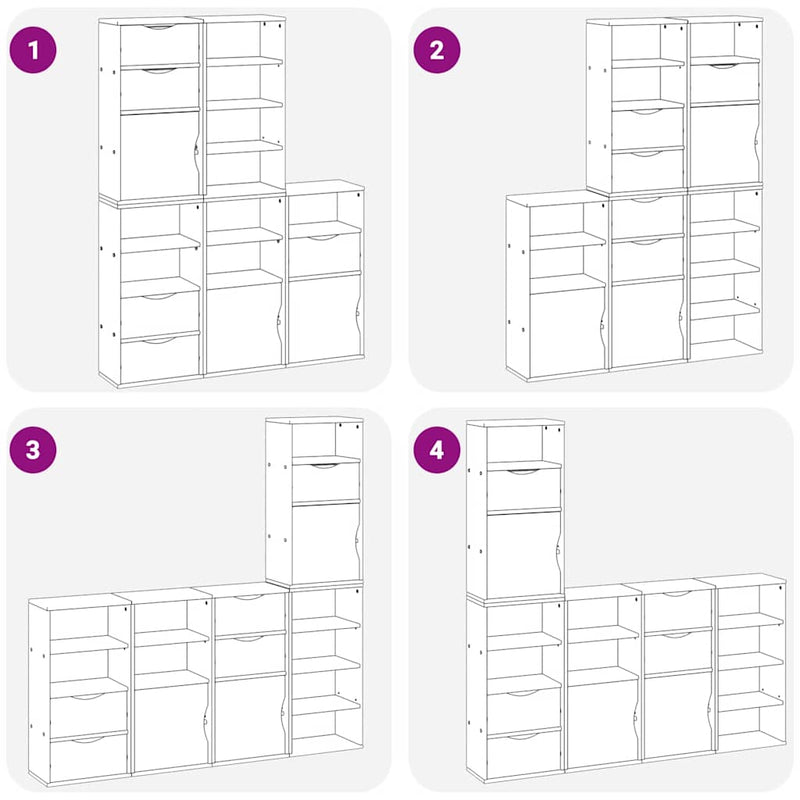 vidaXL 5 db tömörfa fenyőfa oldalsó szekrény ODDA 40x24x79 cm