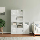 vidaXL 5 db fehér tömörfa fenyőfa oldalsó szekrény ODDA 40x24x79 cm