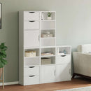 vidaXL 5 db fehér tömörfa fenyőfa oldalsó szekrény ODDA 40x24x79 cm