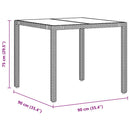 vidaXL Kert étkező szett 3 pcs Fekete 90 x 90 x 75 cm polirattan