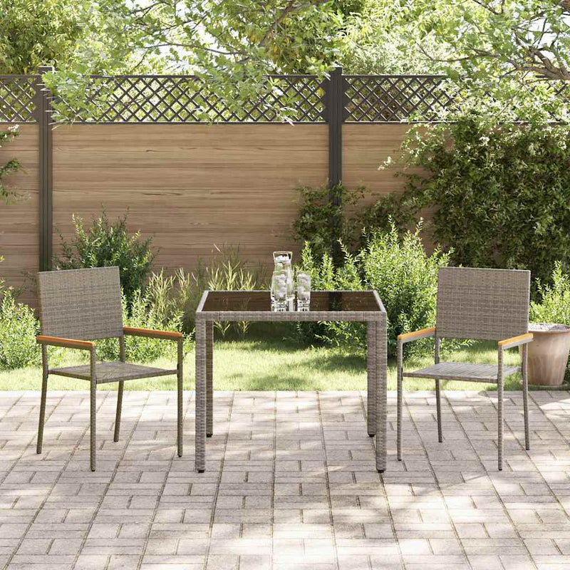 vidaXL Kert étkező szett 3 pcs Szürke és Barna 90 x 90 x 75 cm