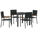 vidaXL Kert étkező szett 5 pcs Fekete polirattan
