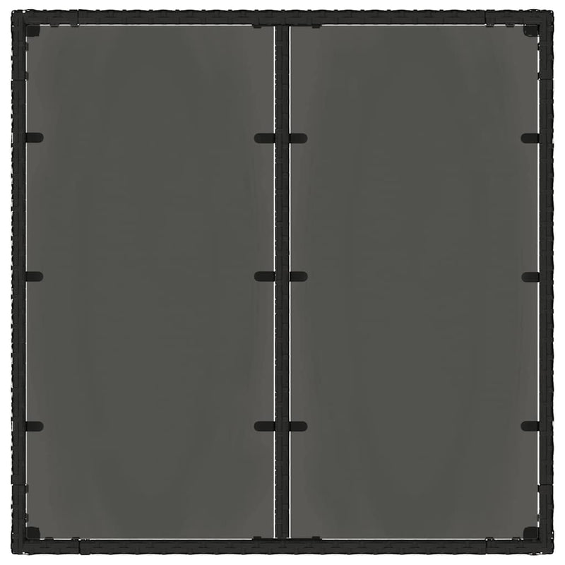 vidaXL Kert étkező szett 5 pcs Fekete 90 x 90 x 75 cm polirattan