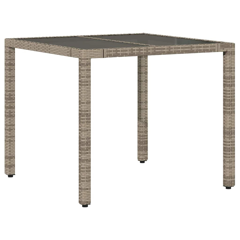 vidaXL Kert étkező szett 5 pcs Szürke 90 x 90 x 75 cm polirattan