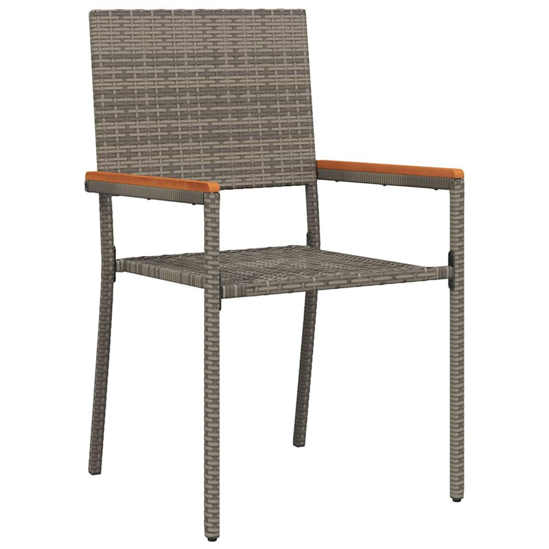 vidaXL Kert étkező szett 5 pcs Szürke 90 x 90 x 75 cm polirattan