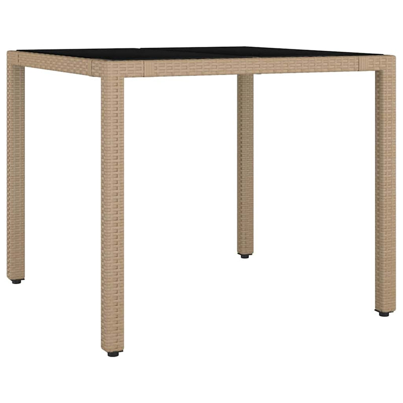 vidaXL Kert étkező szett 5 pcs Bézs 90 x 90 x 75 cm polirattan