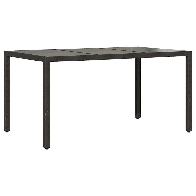 vidaXL Kert étkező szett 5 pcs Fekete 150 x 90 x 75 cm polirattan