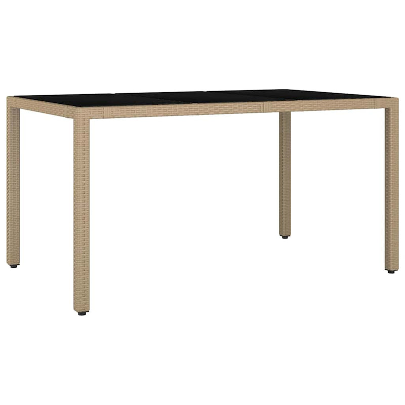 vidaXL Kert étkező szett 5 pcs Bézs 150 x 90 x 75 cm polirattan