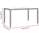 vidaXL Kert étkező szett 5 pcs Bézs 150 x 90 x 75 cm polirattan