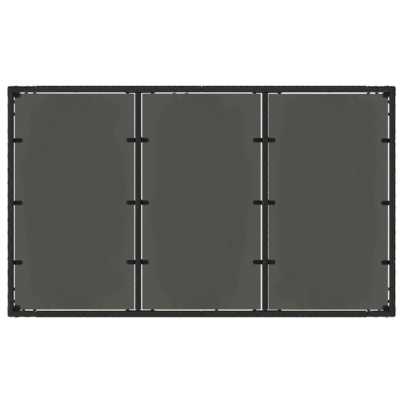 vidaXL Kert étkező szett 7 pcs Fekete 150 x 90 x 75 cm polirattan