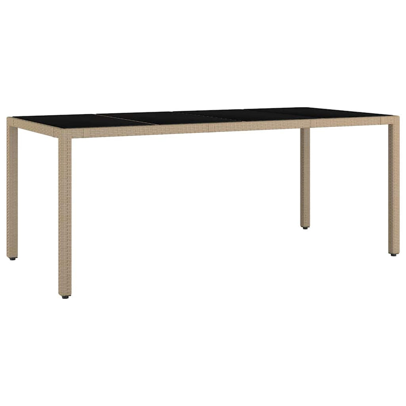 vidaXL Kert étkező szett 7 pcs Beige és fekete 190 x 90 x 75 cm