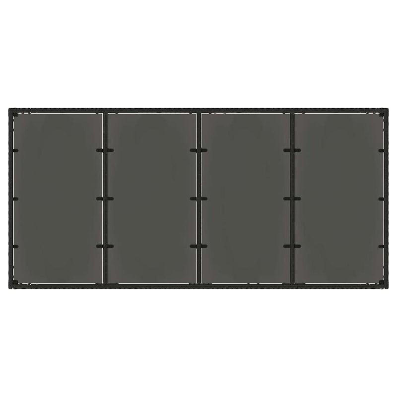 vidaXL Kert étkező szett 9 pcs Fekete 190 x 90 x 75 cm polirattan