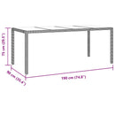 vidaXL Kert étkező szett 9 pcs Bézs 190 x 90 x 75 cm polirattan