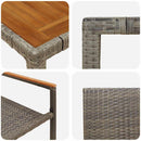 vidaXL Kert étkező szett 3 pcs Szürke 90 x 90 x 75 cm polirattan