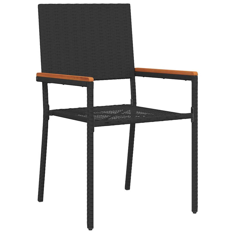 vidaXL Kert étkező szett 5 pcs Fekete és Fa 150 x 90 x 75 cm