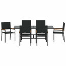 vidaXL Kert étkező szett 7 pcs Fekete polirattan