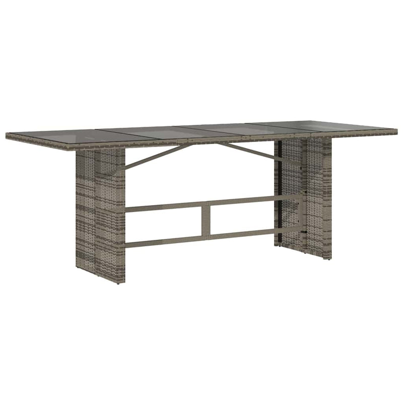 vidaXL Kert étkező szett 7 pcs Szürke 190 x 80 x 75 cm polirattan