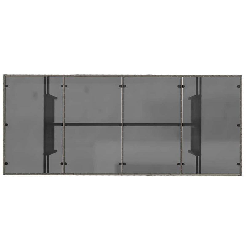 vidaXL Kert étkező szett 7 pcs Szürke 190 x 80 x 75 cm polirattan